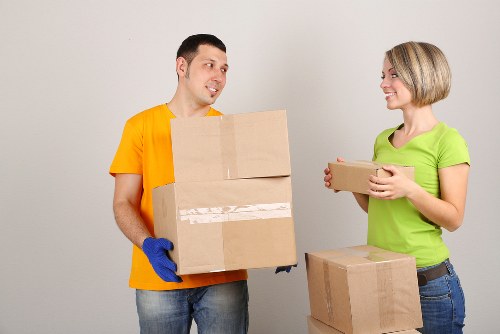 Professional removal team handling furniture